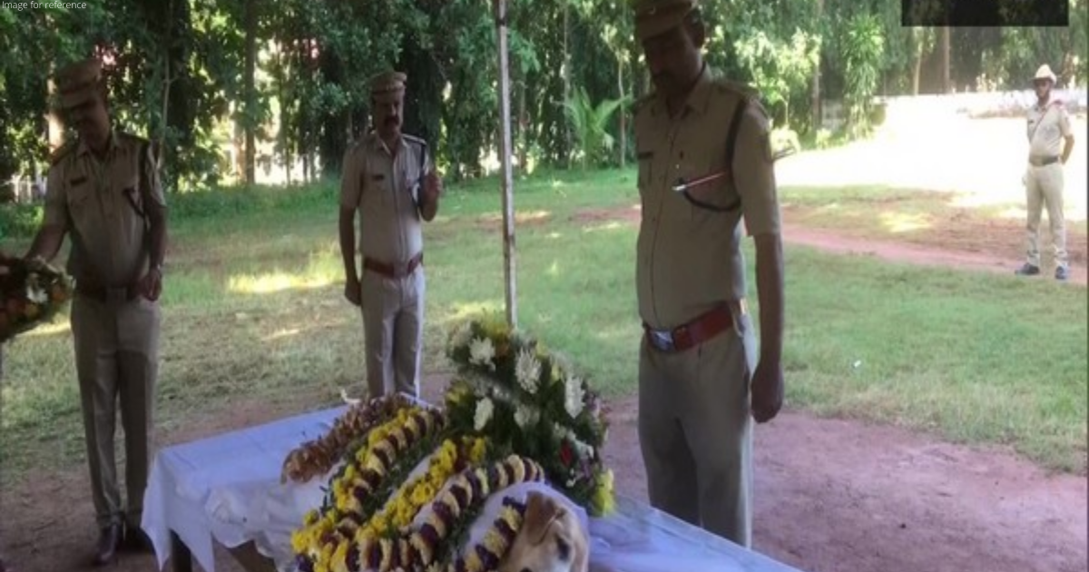Karnataka Police performs last rites of its canine squad dog Geetha with full honours